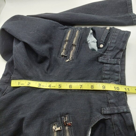 Metaphor Black Jeans Size 14 Faux Zipper Pockets - Picture 6 of 9
